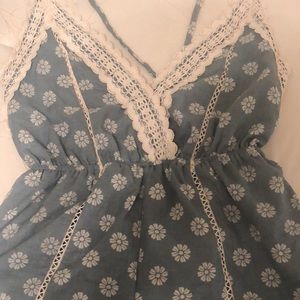 Floral open back romper